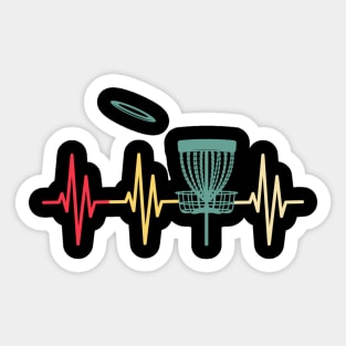 Disc Golfing Heartbeat Funny Disc Golf Player Sticker